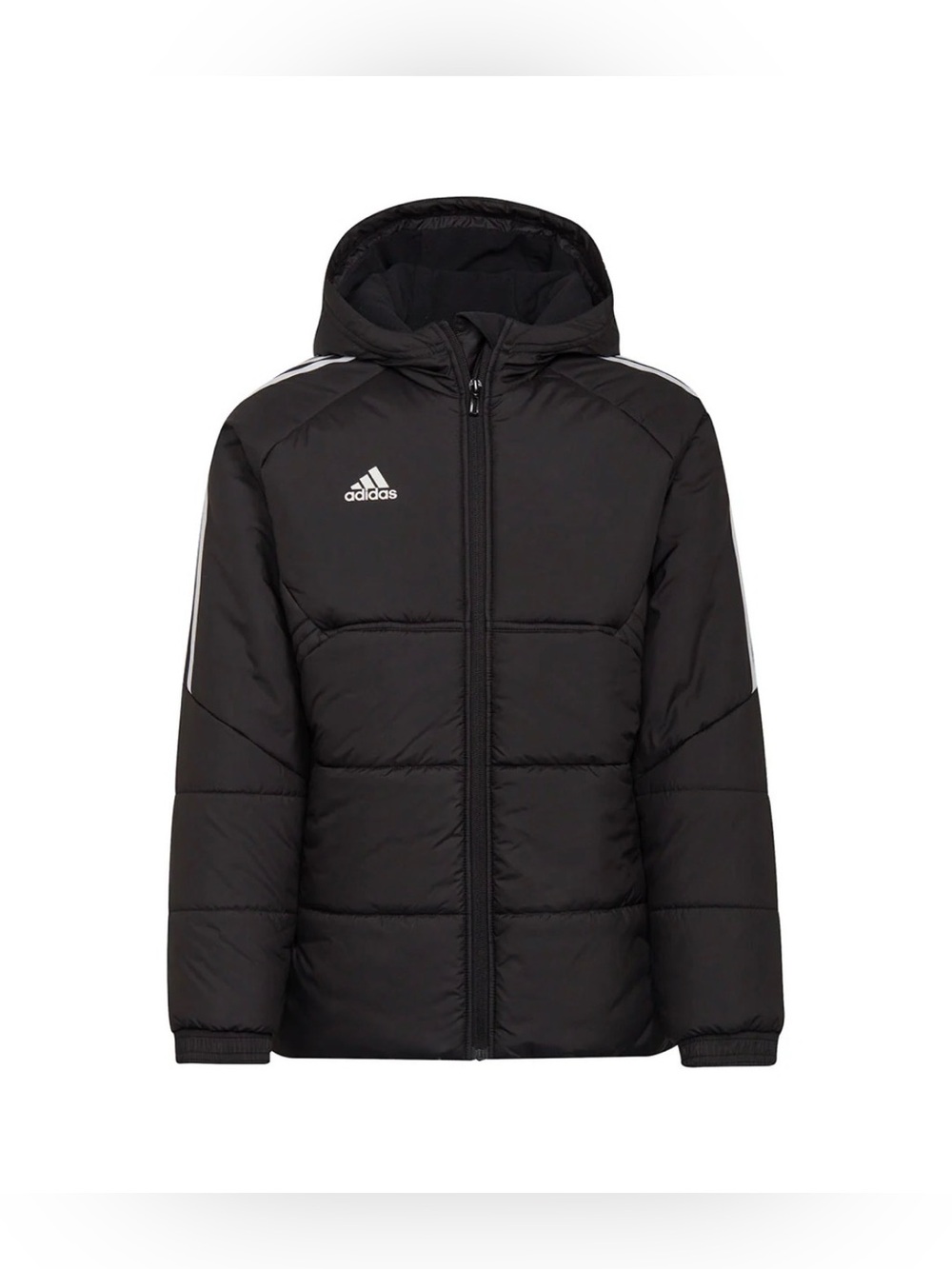 adidas Retail $170 Black Quilted Hooded Puffer Jacket for Kids